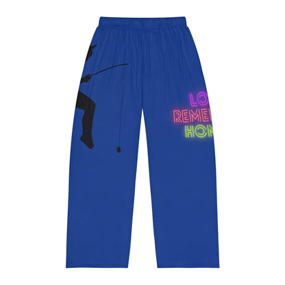 Men's Pajama Pants: Fishing Dark Blue