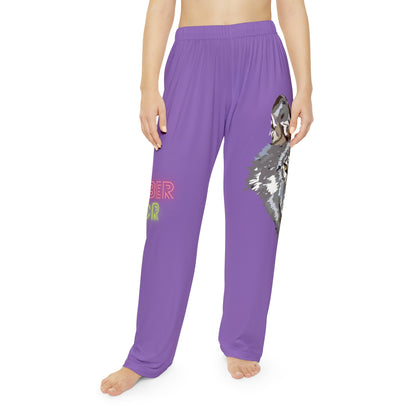 Women's Pajama Pants: Wolves Lite Purple