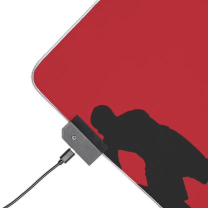 LED Gaming Mouse Pad: Basketball Dark Red