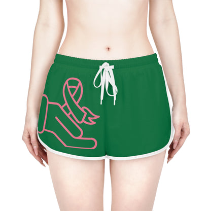 Women's Relaxed Shorts: Fight Cancer Dark Green