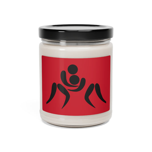 Scented Soy Candle, 9oz: Wrestling Dark Red