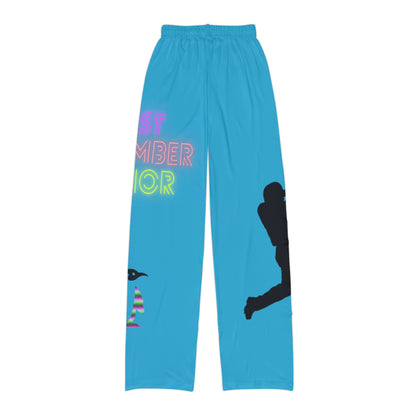 Kids Pajama Pants: Baseball Turquoise