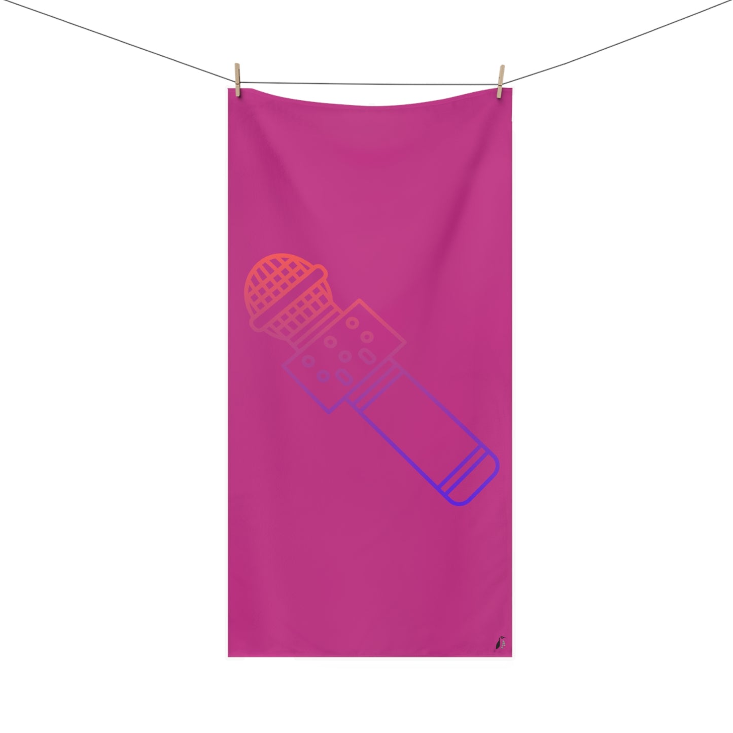 Mink-Cotton Towel: Music Pink