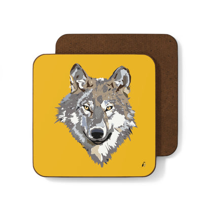 Hardboard Back Coaster: Wolves Yellow