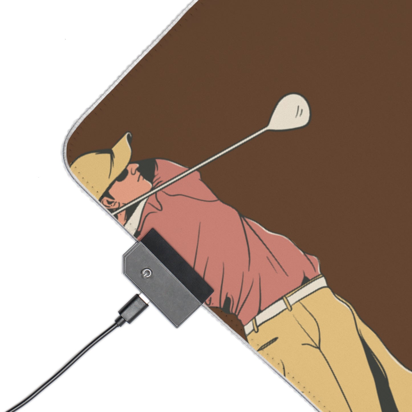 LED Gaming Mouse Pad: Golf Brown