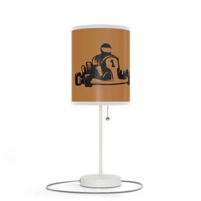 Lamp on a Stand, US|CA plug: Racing Lite Brown