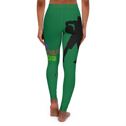 Women's Spandex Leggings: Basketball Dark Green