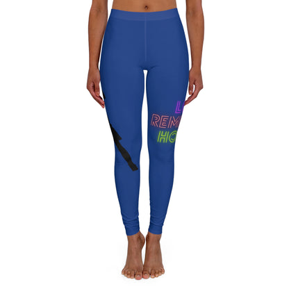 Women's Spandex Leggings: Soccer Blue