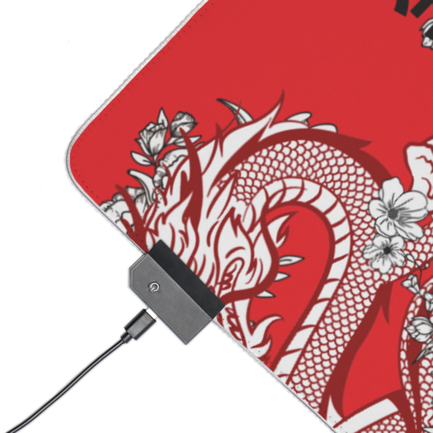 LED Gaming Mouse Pad: Dragons Red