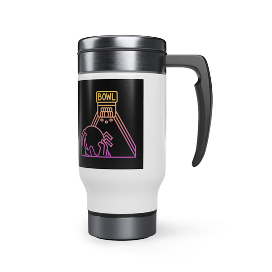 Stainless Steel Travel Mug with Handle, 14oz: Bowling Black
