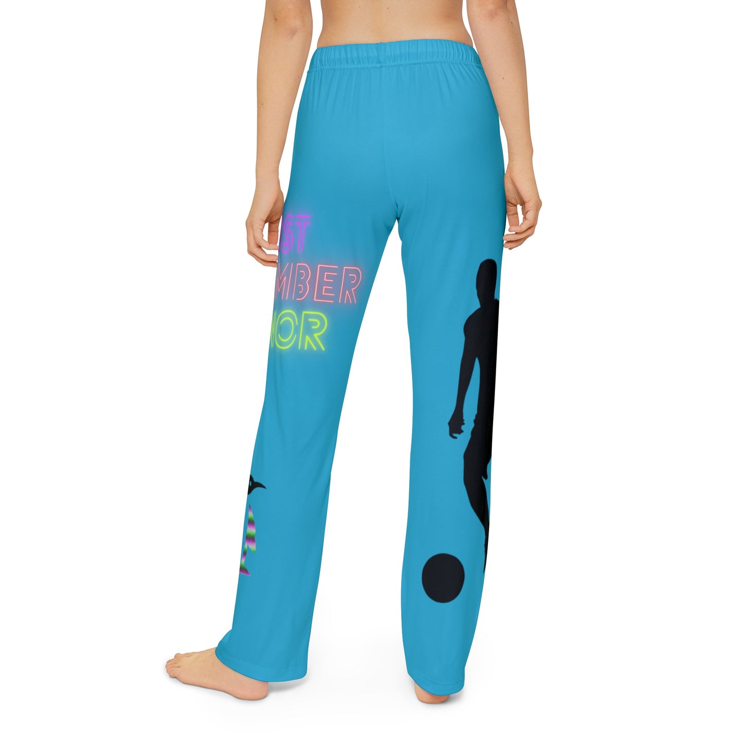 Kids Pajama Pants: Soccer Turquoise