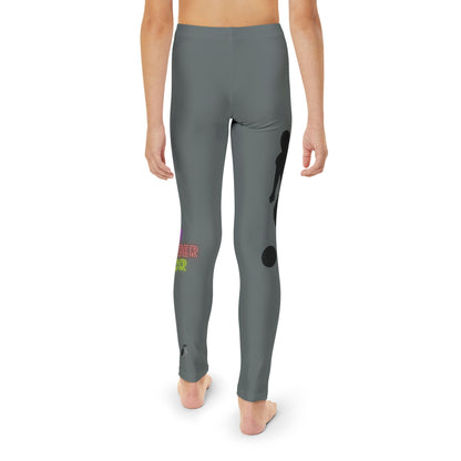 Youth Full-Length Leggings: Soccer Dark Grey