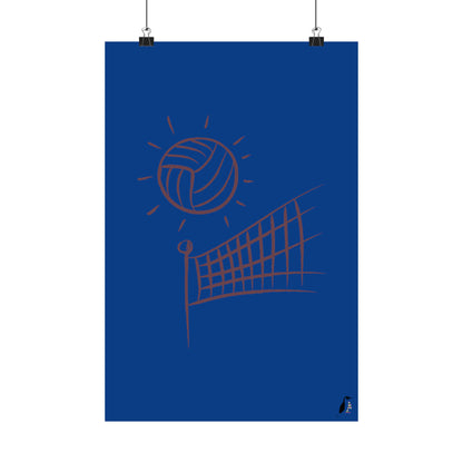 Premium Matte Vertical Posters: Volleyball Dark Blue
