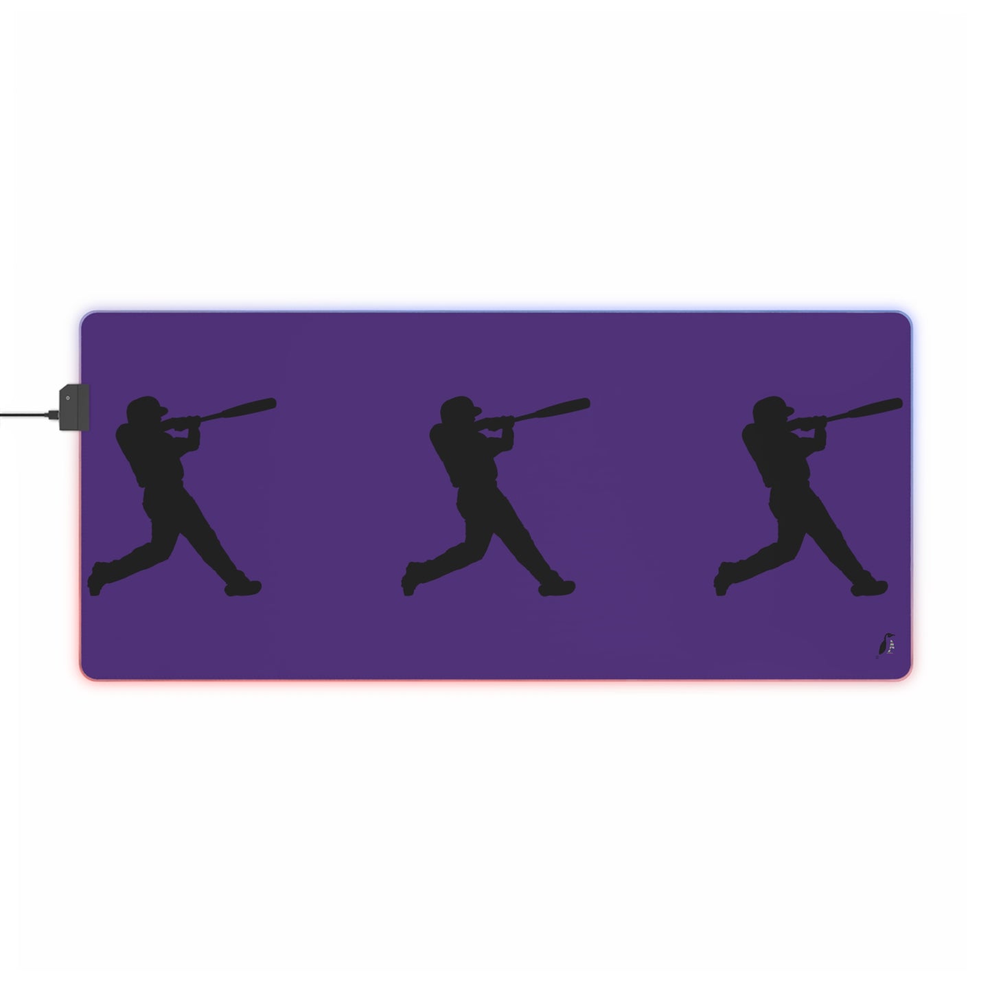 LED Gaming Mouse Pad: Baseball Purple