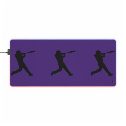 LED Gaming Mouse Pad: Baseball Purple