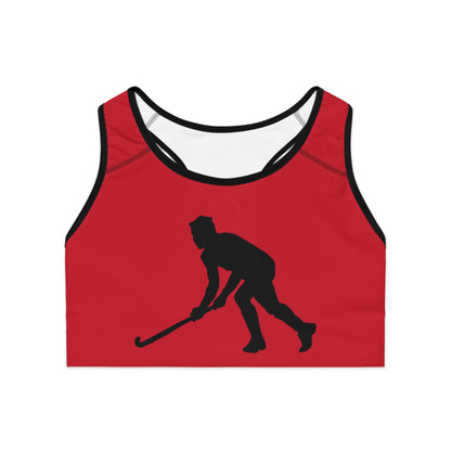 Sports Bra: Hockey Dark Red