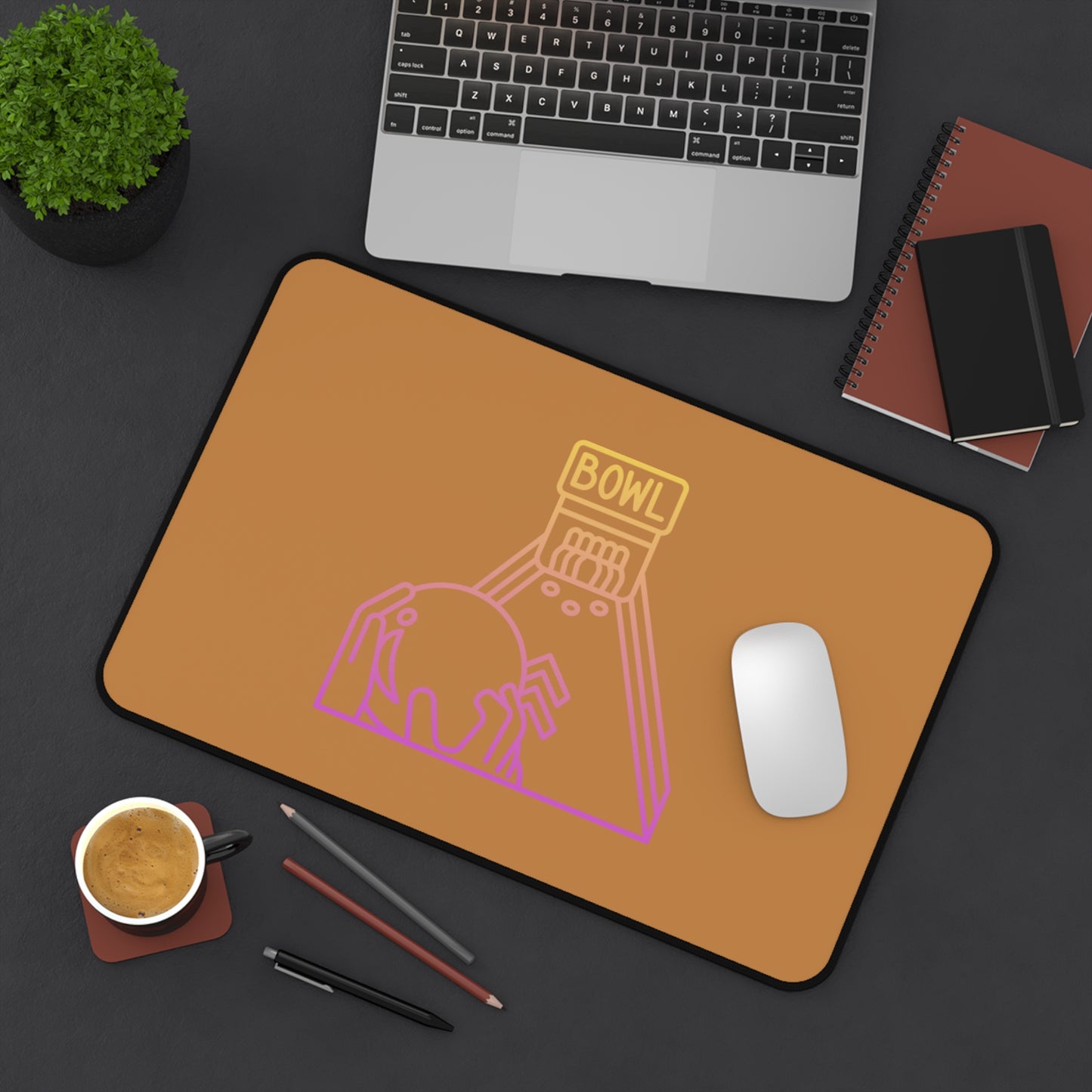 Desk Mat: Bowling Lite Brown