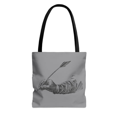 Tote Bag: Writing Grey