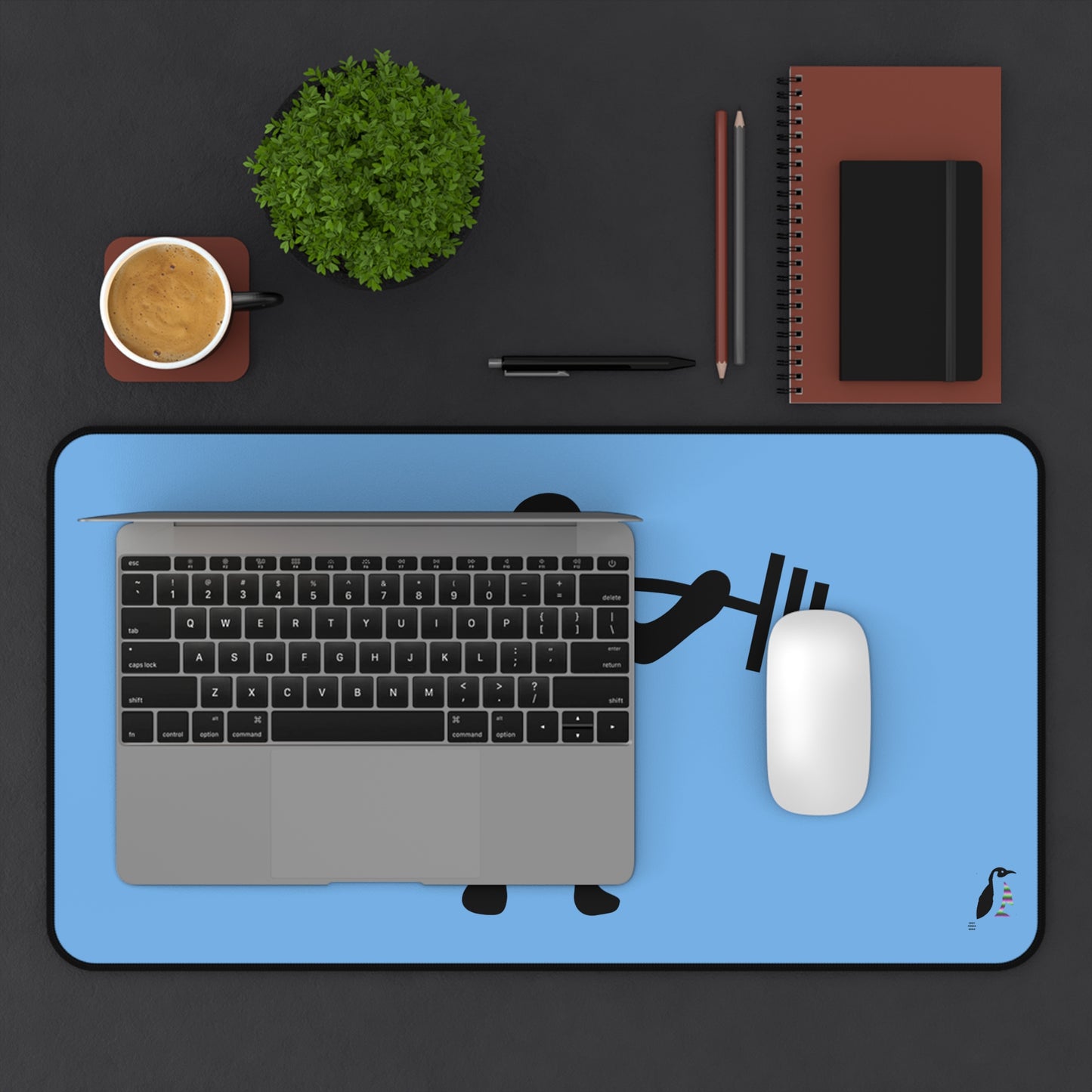 Desk Mat: Weightlifting Lite Blue