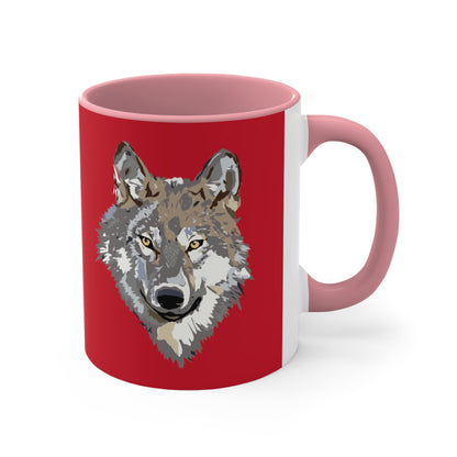 Accent Coffee Mug, 11oz: Wolves Dark Red