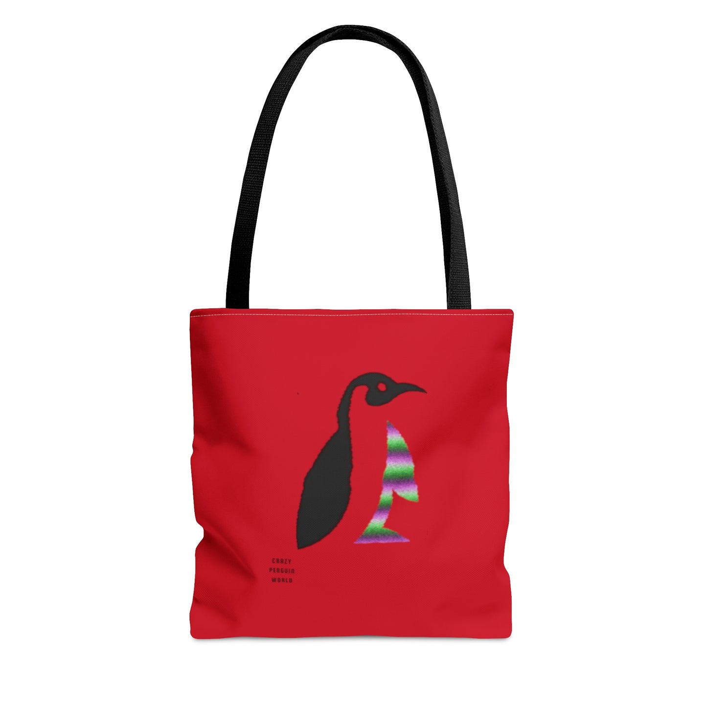 Tote Bag: Crazy Penguin World Logo Dark Red