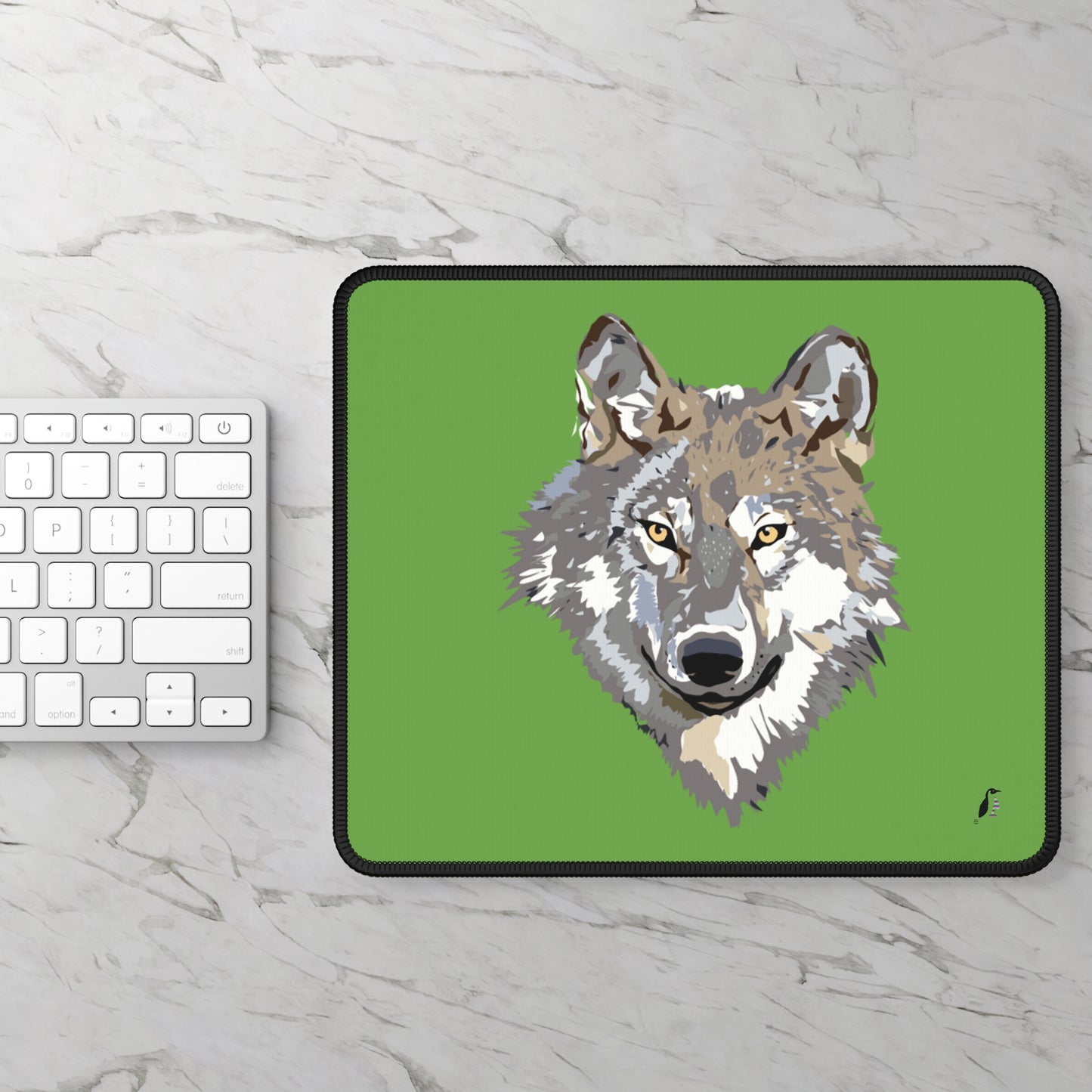 Gaming Mouse Pad: Wolves Green