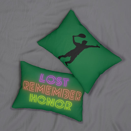 Spun Polyester Lumbar Pillow: Tennis Dark Green
