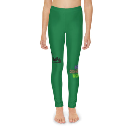 Youth Full-Length Leggings: Racing Dark Green