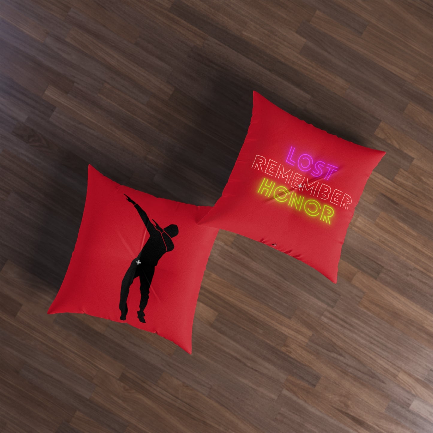 Tufted Floor Pillow, Square: Dance Dark Red