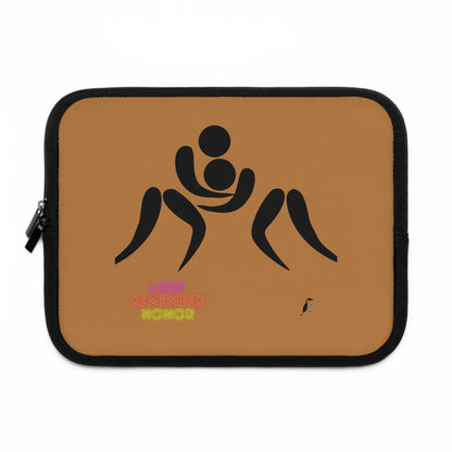 Laptop Sleeve: Wrestling Lite Brown