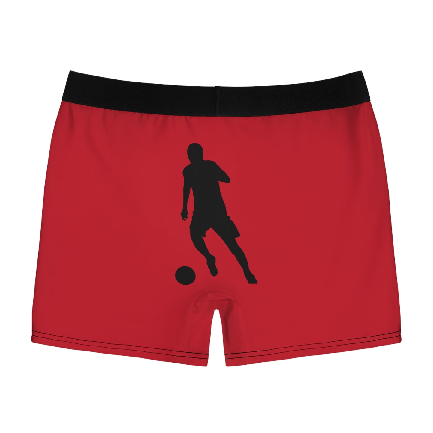 Men's Boxer Briefs: Soccer Dark Red