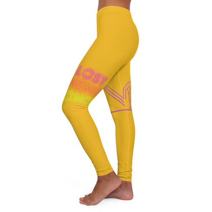 Women's Spandex Leggings: Bowling Yellow