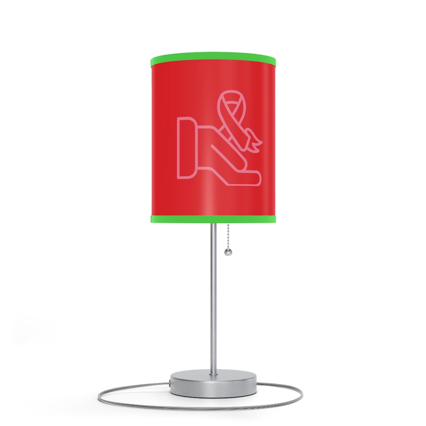 Lamp on a Stand, US|CA plug: Fight Cancer Red