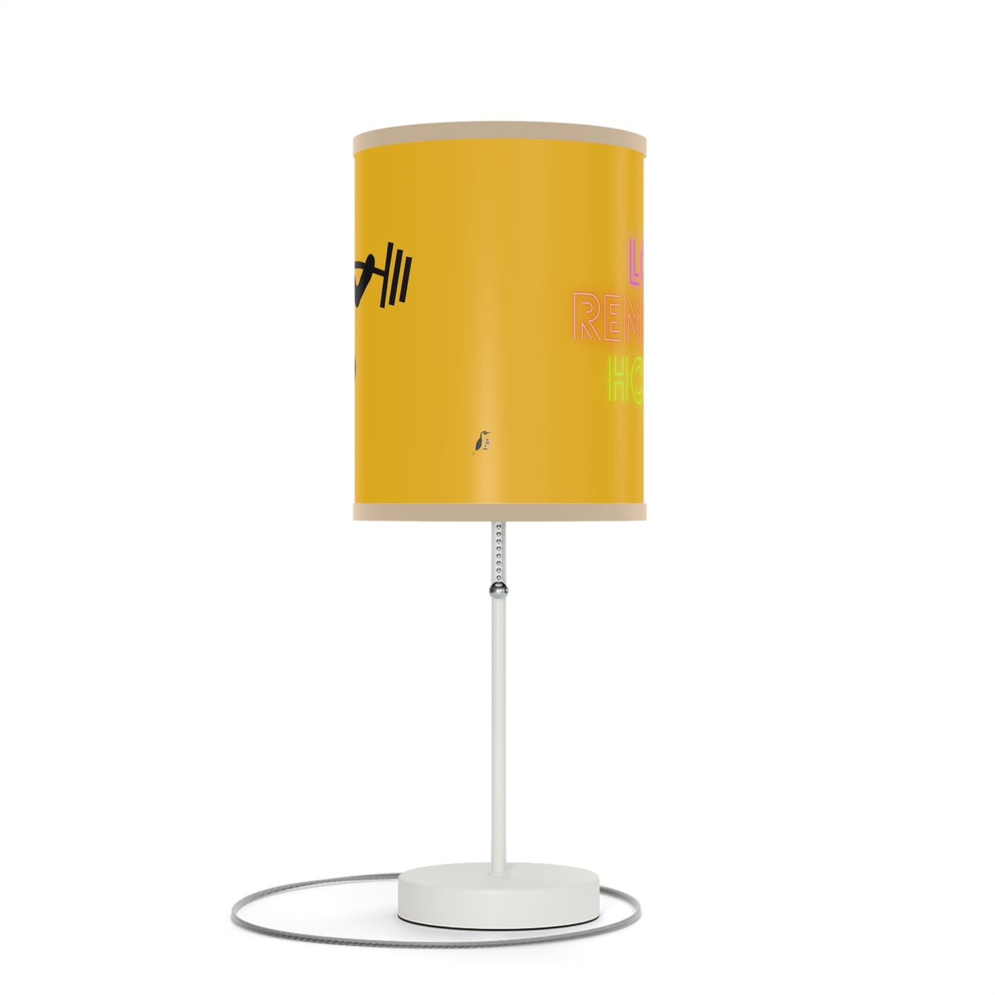 Lamp on a Stand, US|CA plug: Weightlifting Yellow