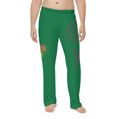 Men's Pajama Pants: Volleyball Dark Green