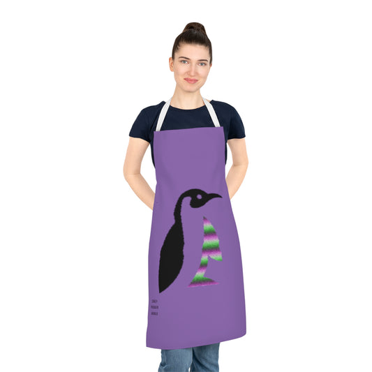Adult Apron: Crazy Penguin World Logo Lite Purple