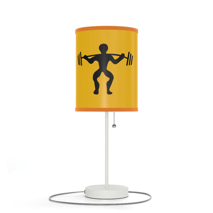 Lamp on a Stand, US|CA plug: Weightlifting Yellow