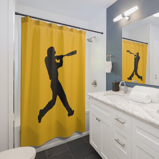 Shower Curtains: #1 Baseball Yellow