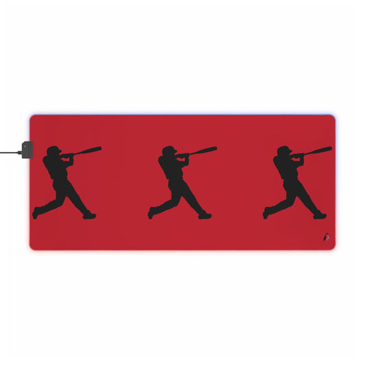 LED Gaming Mouse Pad: Baseball Dark Red