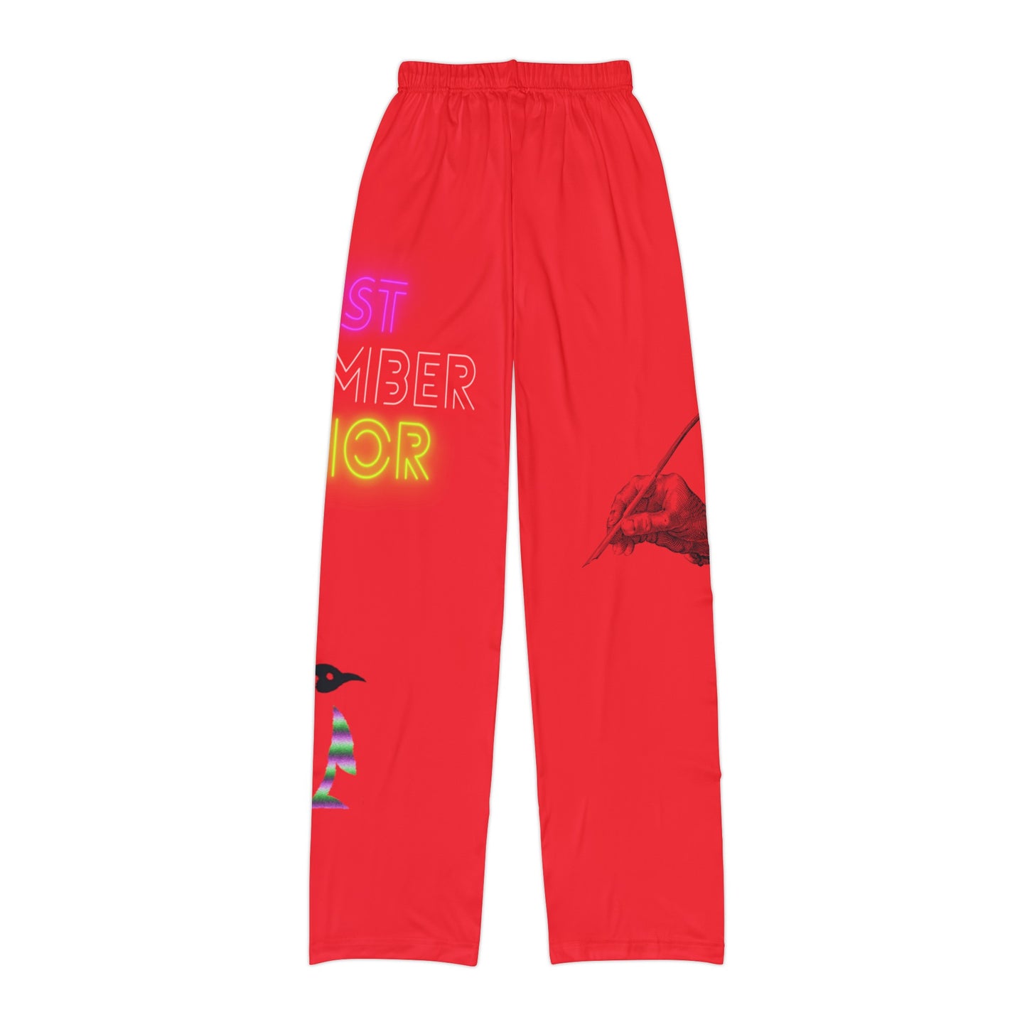 Kids Pajama Pants: Writing Red