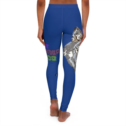 Women's Spandex Leggings: Wolves Dark Blue