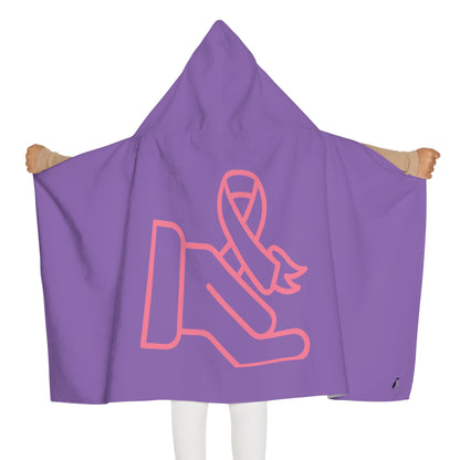 Youth Hooded Towel: Fight Cancer Lite Purple