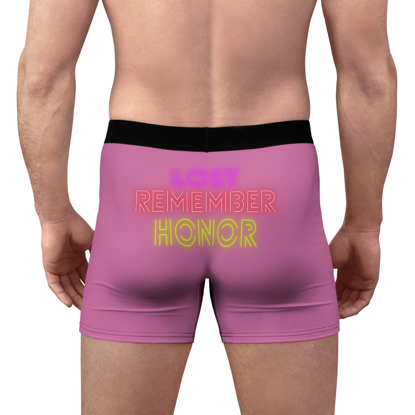 Men's Boxer Briefs: Lost Remember Honor Lite Pink