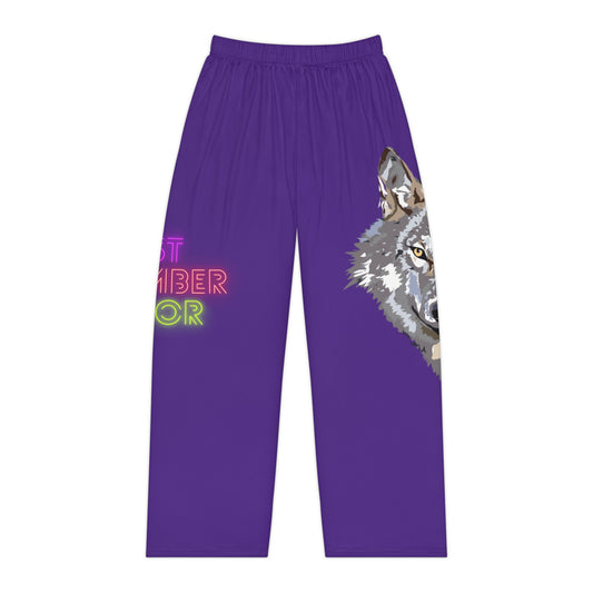 Women's Pajama Pants: Wolves Purple