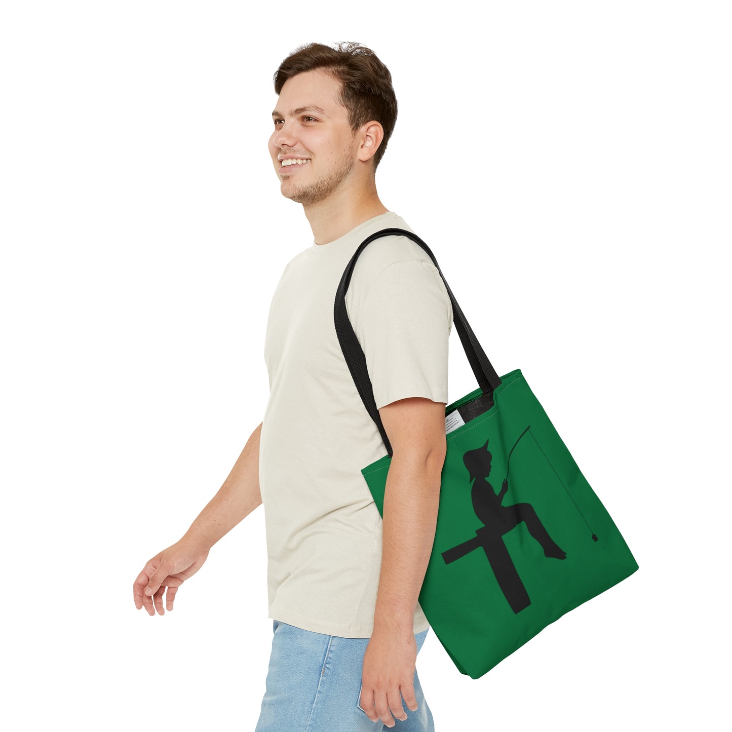 Tote Bag: Fishing Dark Green