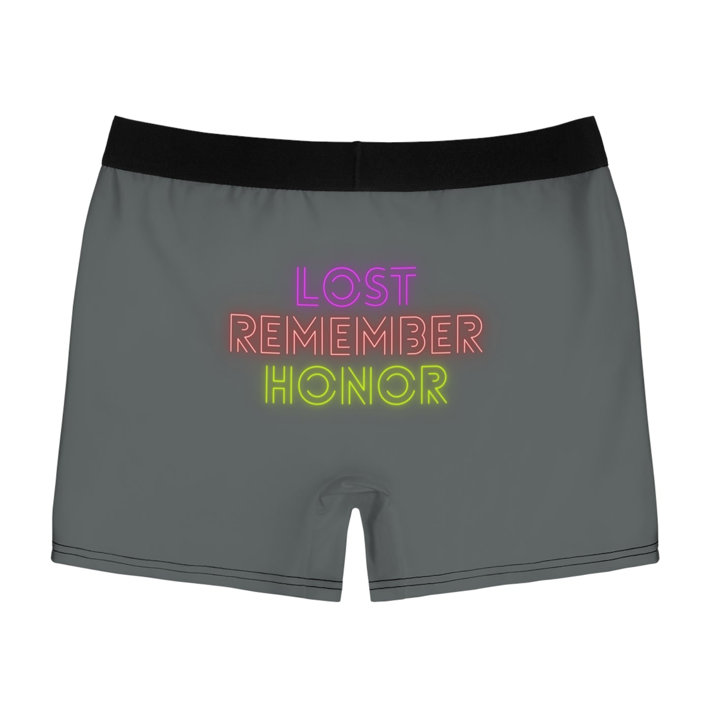 Men's Boxer Briefs: Lost Remember Honor Dark Grey