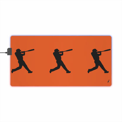 LED Gaming Mouse Pad: Baseball Orange