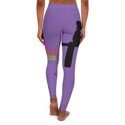 Women's Spandex Leggings: Fishing Lite Purple