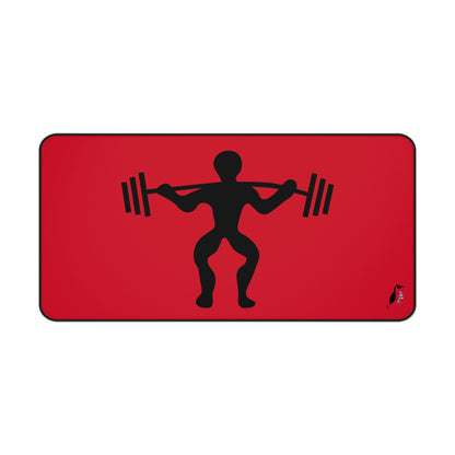 Desk Mat: Weightlifting Dark Red