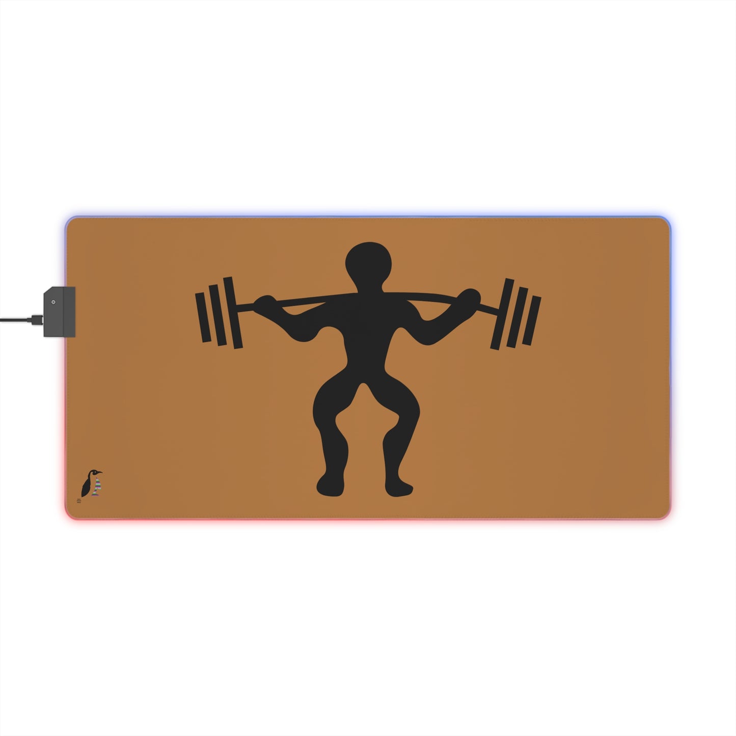 LED Gaming Mouse Pad: Weightlifting Lite Brown